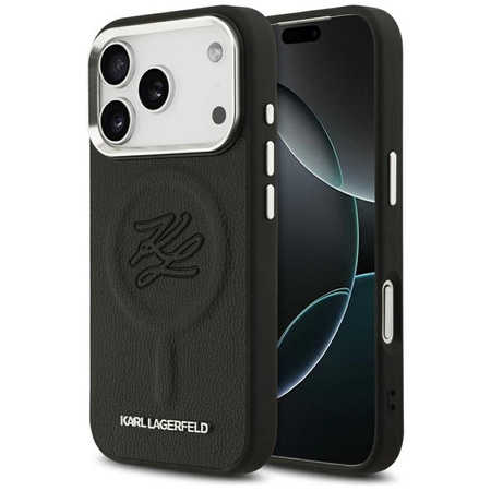 ETUI DO IPHONE 17 PRO do MAGSAFE KARL LAGERFELD ORYGINALNE CZARNE SKÓRZANE