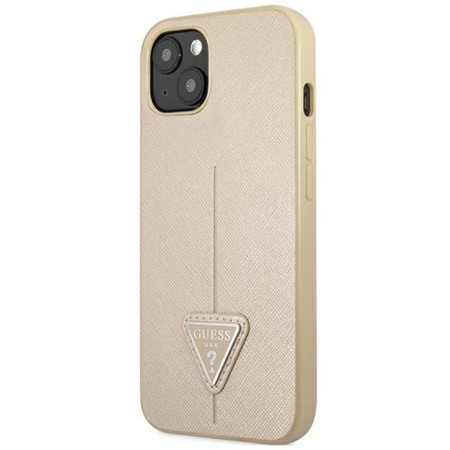 Guess Saffiano Triangle Logo Case - iPhone 14 Plus Case (beige)