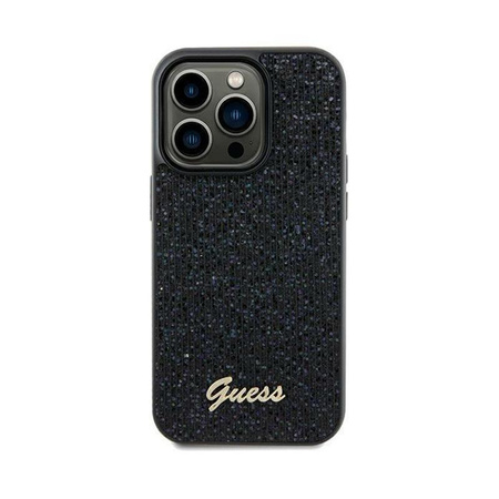 Guess Disco Metal Script - iPhone 12 / iPhone 12 Pro Tasche (schwarz)