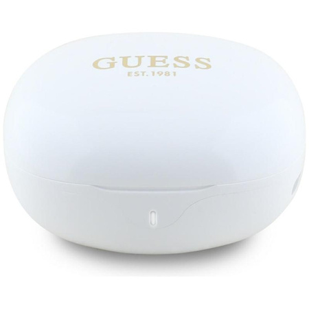 Guess Flat Classic Logo Electroplated - TWS headphones + charging case (white)