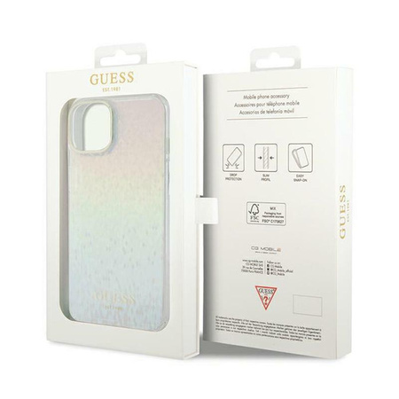 Guess IML Faceted Mirror Disco Iridescent - pouzdro pro iPhone 12 / iPhone 12 Pro (duhové)