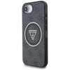 Guess IML Metal Glitter 4G Circle Triangle MagSafe - Pouzdro pro iPhone 16e (černé)