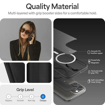 Spigen Cyrill Kajuk Classic Charm Mag MagSafe - Étui pour iPhone 16 Pro Max (Noir)