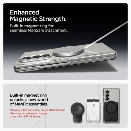 Spigen Airskin Mag MagSafe – Hülle für Samsung Galaxy Z Fold 7 (Transparent/Weiß)
