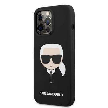 Silikonové pouzdro Karl Lagerfeld Iconic Karl`s Head - iPhone 13 Pro Max (černé)