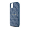 Guess 4G Collection bőr fém logós MagSafe - iPhone 15 Plus / 14 Plus tok (kék)