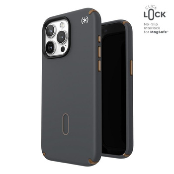 Speck Presidio2 Pro ClickLock & MagSafe - iPhone 15 Pro Max Case (Charcoal Grey / Cool Bronze)