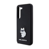 Karl Lagerfeld Silicone Choupette Metal Pin - Tasche Samsung Galaxy S24 (czarny)