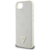 Guess Gekörnte Heißprägung Pfingstrose Dreieck Logo MagSafe - Hülle für iPhone 16e (beige)