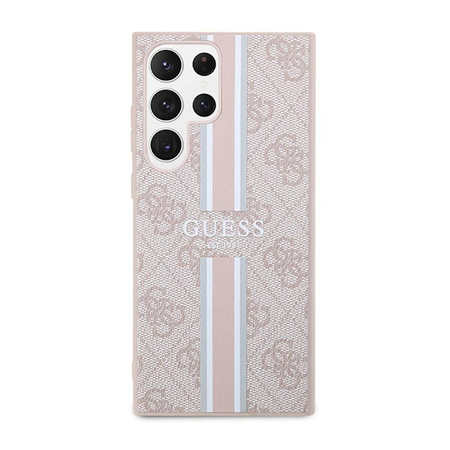 Guess 4G Printed Stripe - pouzdro pro Samsung Galaxy S23 Ultra (růžové)