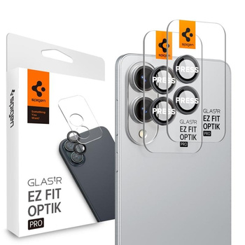 Spigen Optik Pro GLAS.TR EZ Fit Camera Protector 2er-Pack - Objektivschutzglas für Samsung Galaxy S25 Edge (2 Stück)(Schwarz)