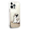 Karl Lagerfeld Liquid Glitter Choupette Fun - pouzdro pro iPhone 13 Pro (zlaté)