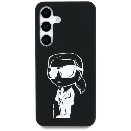 Karl Lagerfeld Silicone Graffiti Ikonik Printed Logo MagSafe - Hülle für Samsung Galaxy S25 (Schwarz)