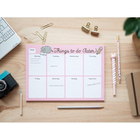 Pusheen - Rose collection weekly desk planner 54 cards