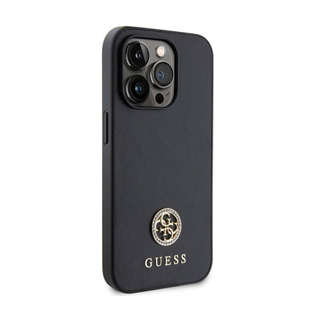 Guess 4G Strass Metal Logo - Coque iPhone 15 Pro Max (noir)
