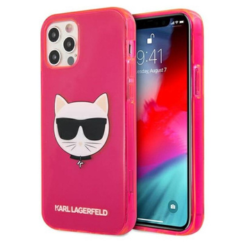 Karl Lagerfeld Choupette Head - iPhone 12 / iPhone 12 Pro Case (fluo pink)