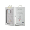 Kožené pouzdro Guess 4G Triangle Strass - iPhone 15 Pro (růžové)