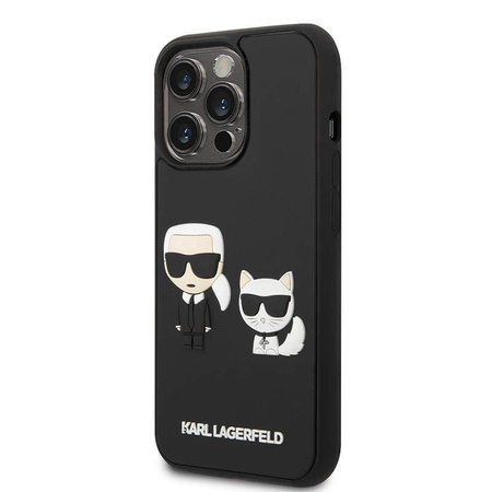 Karl Lagerfeld Ikonik 3D Karl & Choupette - Coque iPhone 14 Pro Max (noir)