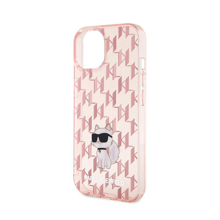 Karl Lagerfeld Monogram Choupette - Case for iPhone 15 (Pink)