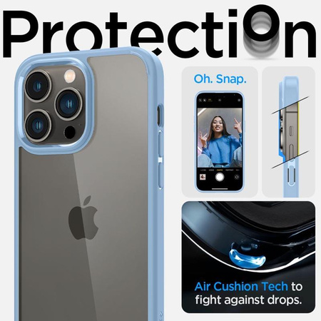 Spigen Ultra Hybrid - Coque pour iPhone 14 Pro Max (Bleu)