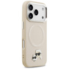 ETUI DO IPHONE 17 PRO do MAGSAFE KARL LAGERFELD ORYGINALNE BEŻOWE SKÓRZANE