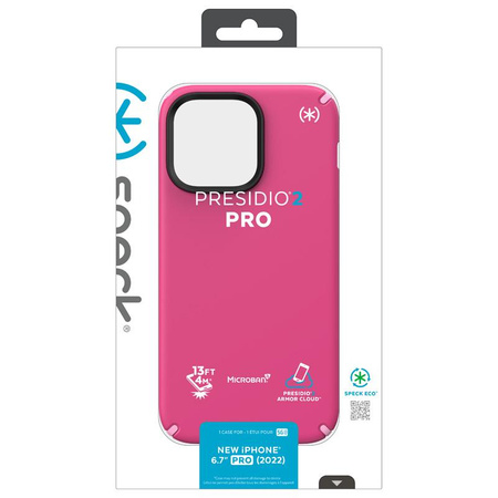 Speck Presidio2 Pro - Pouzdro pro iPhone 14 Pro Max s MICROBAN (Digitalpink / Blossompink / White)