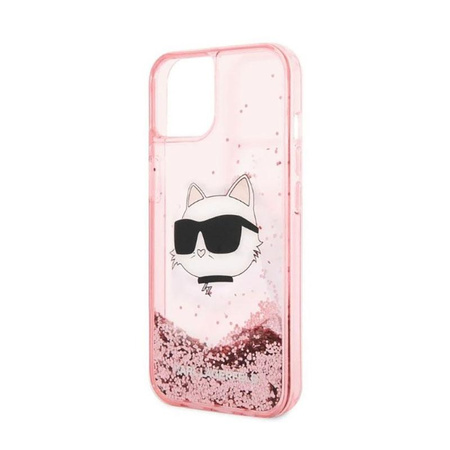 Karl Lagerfeld Liquid Glitter NFT Choupette Head - Hülle für iPhone 14 Plus (Pink)