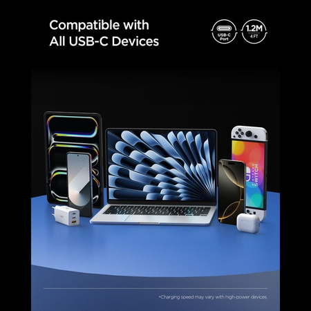 Spigen EB24012CC Essential - USB-C na USB-C PD kabel 240W 1,2 m (bílý)