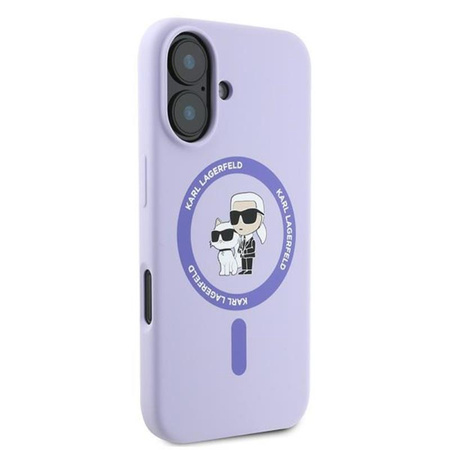 Karl Lagerfeld Silicone Karl & Choupette Ring MagSafe - Case for iPhone 16 (violet)