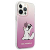 Karl Lagerfeld Choupette Fun - pouzdro pro iPhone 13 Pro (růžové)