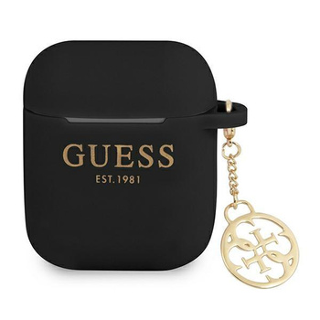 Silikonové pouzdro Guess 4G Charms - pouzdro na AirPods (černé)