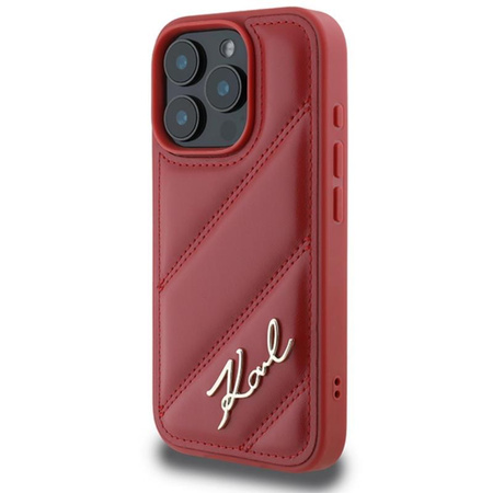 Karl Lagerfeld Quilted Signature - Hülle für iPhone 16 Pro (rot)