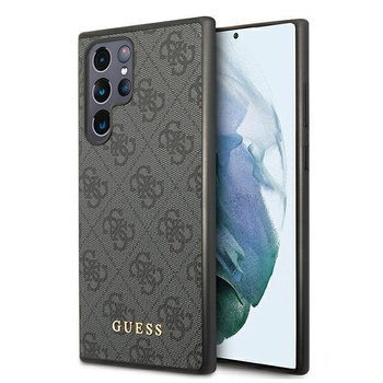 Guess 4G fém arany logó - Samsung Galaxy S22 Ultra tok (szürke)