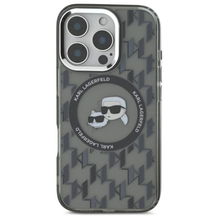 Karl Lagerfeld IML Monogram Karl & Choupette Head MagSafe - iPhone 16 Pro Max Case (black)