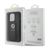 Guess Grip Stand 4G Saffiano Strass Logo - iPhone 15 Pro Tasche (schwarz)