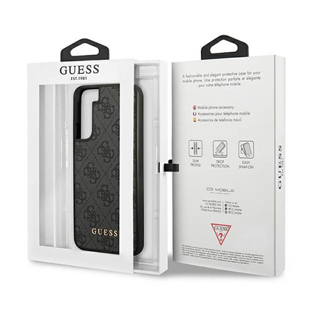 Guess 4G Metal Logo - Case for Samsung Galaxy S23 (Grey)