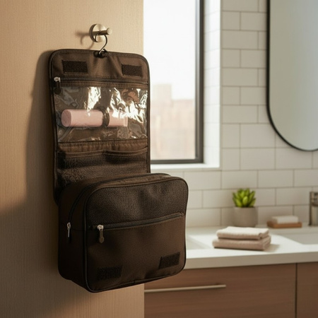 Dunlop – Travel Toiletry Bag with Hanging Hook 25x20x10 cm (Black)