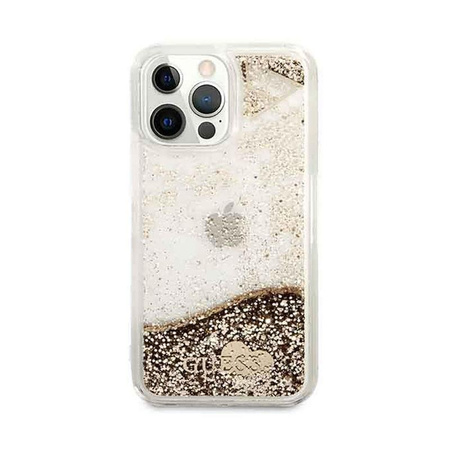 Guess Liquid Glitter Charms - Case for iPhone 14 Pro (Gold)