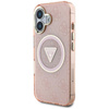 Guess IML Metal Glitter 4G Circle Triangle MagSafe - Case for iPhone 16 (pink)