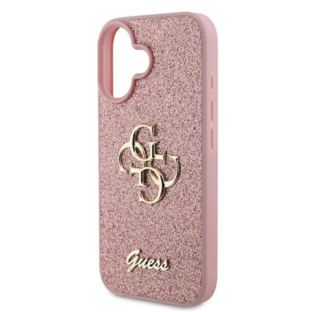 Guess Fixed Glitter Big 4G - iPhone 16 Plus tok (rózsaszín)