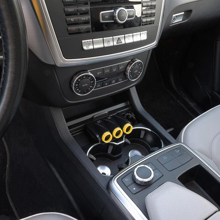 Dunlop - Chargeur de voiture USB-A + USB-C 20W PD / 3x 12/24V prise allume-cigare (noir)