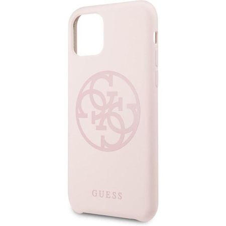 Guess Silicone 4G Tone to Tone - Etui iPhone 11 Pro Max (Light Pink)