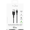 PURO Fabric Ultra Strong - Nagy teherbírású USB-A / USB-C fonott kábel 1.2m (fekete)