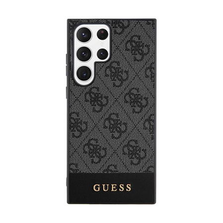 Collection Guess 4G Bottom Stripe Metal Logo - Étui Samsung Galaxy S24 Ultra (noir)
