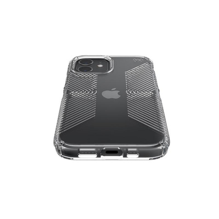 Speck Presidio Perfect-Clear with Grips - iPhone 12 / iPhone 12 Pro Case with MICROBAN Coating (Clear)
