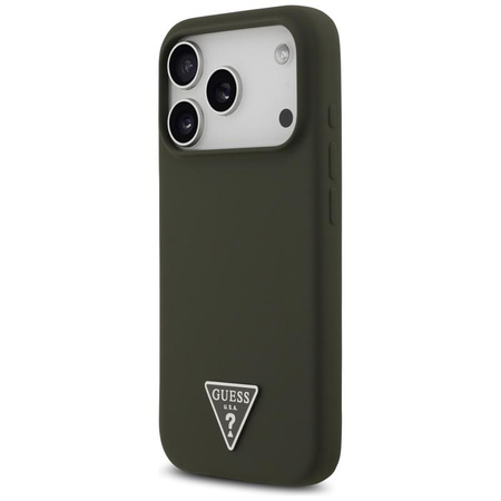 Guess Silicone Triangle Logo MagSafe - Hülle iPhone 17 Pro (khaki)
