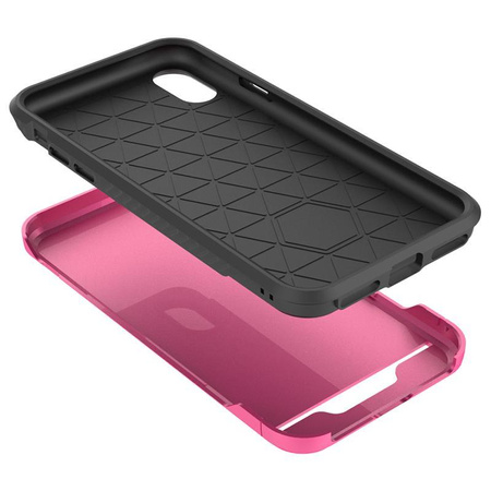 Zizo Star Diamond Hybrid Cover - iPhone X Hülle (Rosa/Schwarz)
