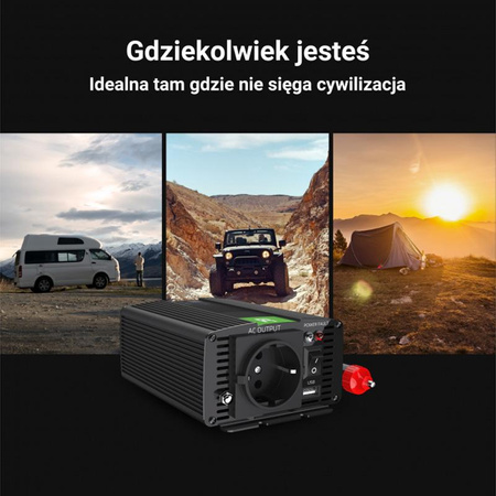 Green Cell - Měnič napětí Inverter 12V na 230V 150W/300W Čistá sinusovka