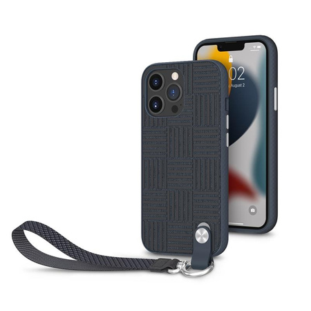 Moshi Altra - Tasche mit abnehmbarem Schlüsselband iPhone 13 Pro (antibakterielles NanoShield™) (Blau)