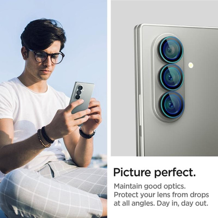 Spigen Optik Pro HD GLAS.TR EZ Fit Camera Protector 2er-Pack - Objektivschutzglas für Samsung Galaxy Z Fold 7 (2 Stück)(Schwarz)